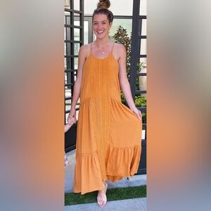 Chic Orange Maxi Dress